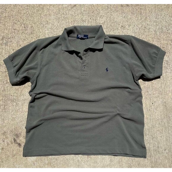 Polo Ralph Lauren  Button Polo Shirt Grey Size L - Picture 1 of 5